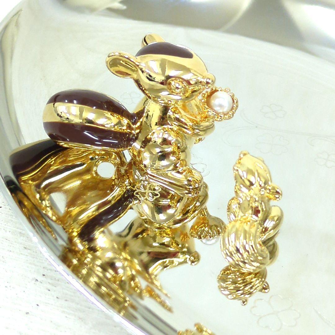 ミキモト パール アクセサリートレイ リス シルバー ゴールドカラー【美品】