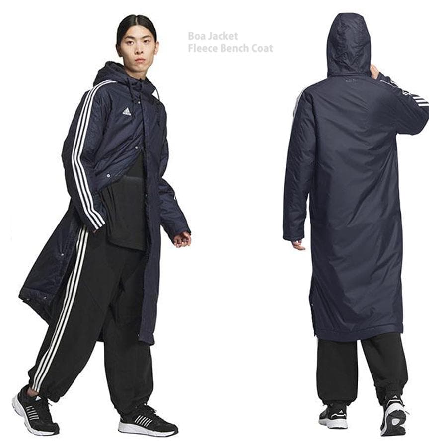 新品 アディダス adidas ロングボアベンチコート防寒 ルーズフィット/M