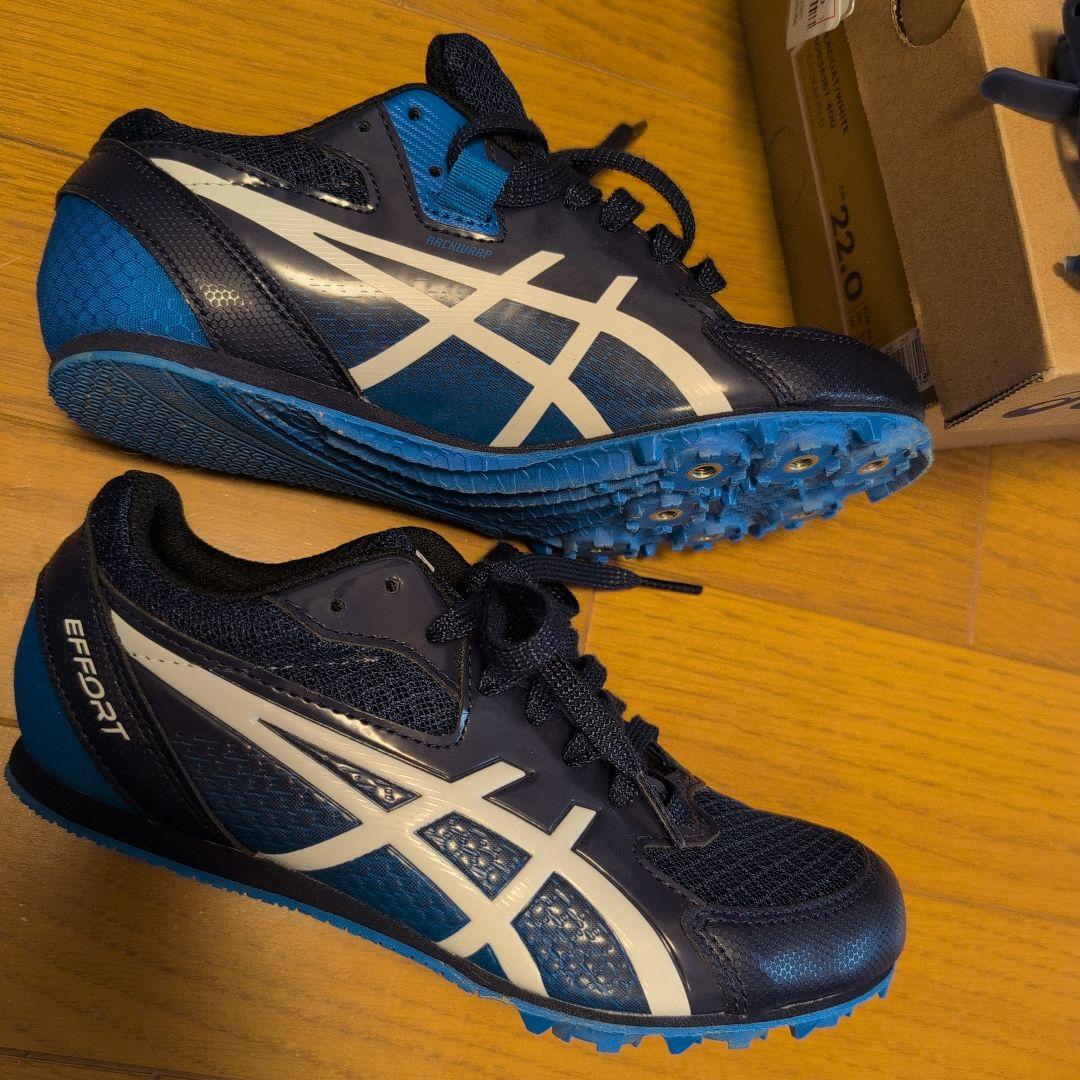 アシックスASICS陸上スパイクオールウェザー・土トラック兼用エフォート13美品