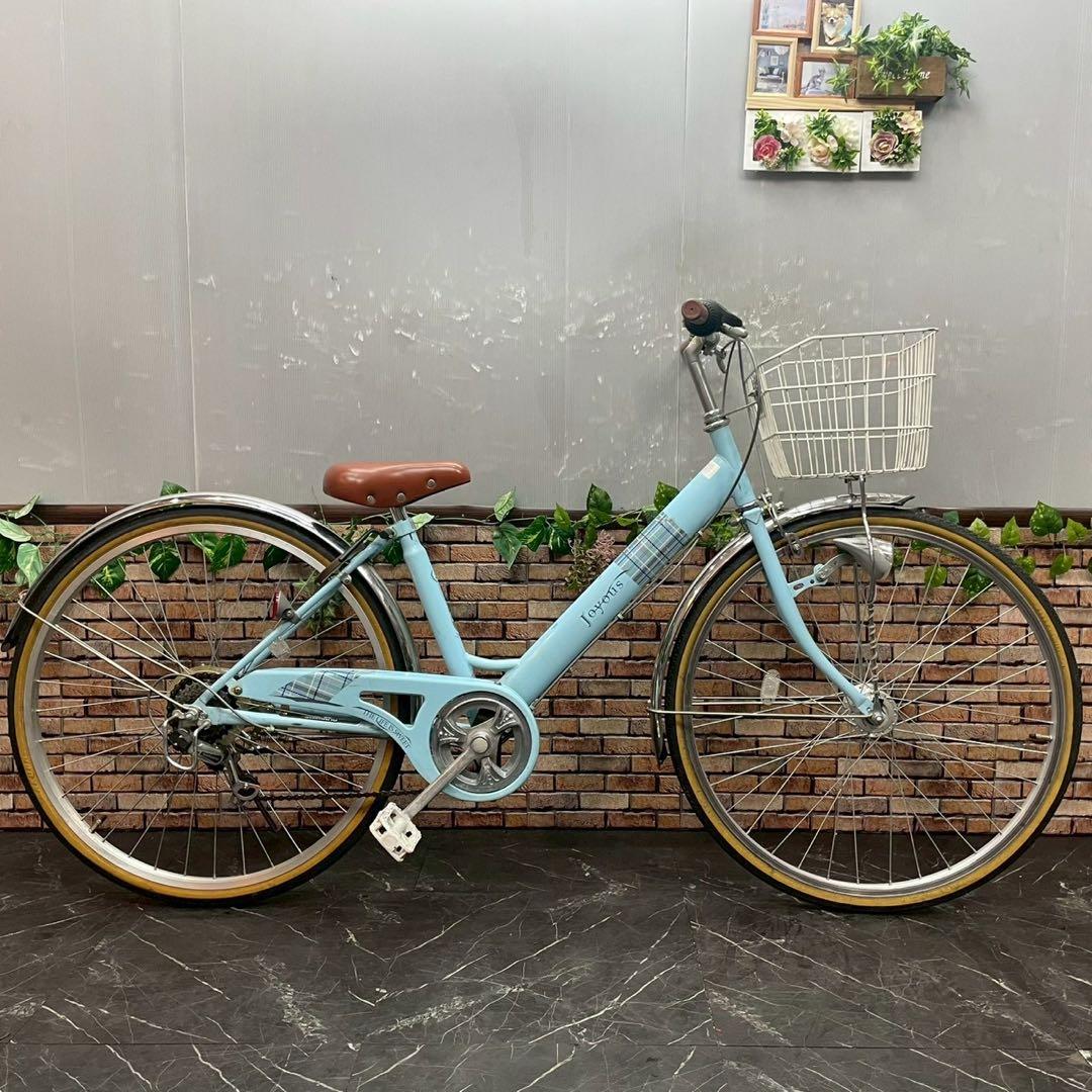 【110】子供用自転車 子供車 joyous 水色 26インチ 変速付き