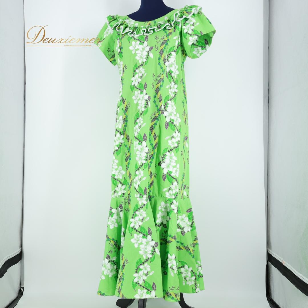 【ハワイ製 フラダンス衣装】ライトグリーン T&L MUUMUU FACTORY