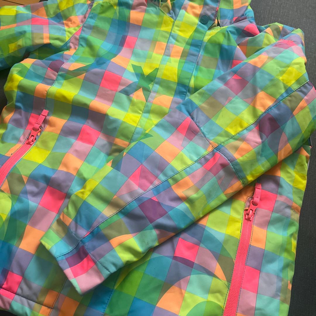 【美品】ROXYスキースノーボードウェア140150チェックキッズジャケット