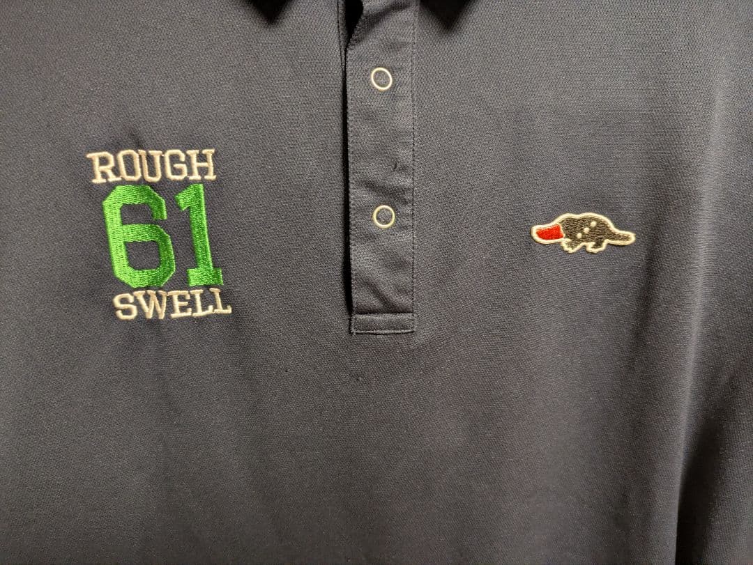 本物rough & swell ネイビー ポロシャツ Lサイズ　美品良好