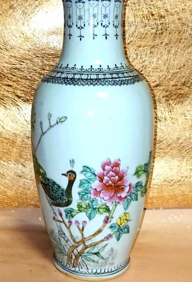 ❴✨♥2月16迄限定商品・大幅に値下致しました❵《■景徳孔雀花瓶》◎骨董品◎