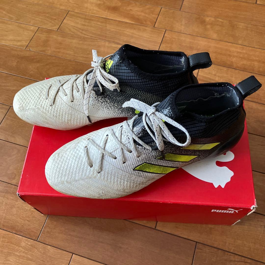 adidas サッカーシューズ ハイカット ホワイト/ブラック/イエロー