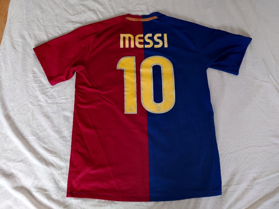 サ*ボ様 NIKE 08-09 FCバルセロナ「10」メッシ 半袖 M ユニフォ