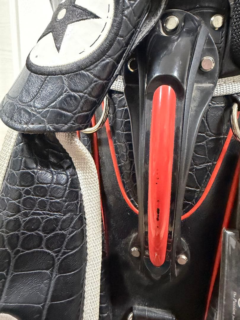 elite grips エリートグリップ キャディバッグ 黒 オレンジ クロコ柄