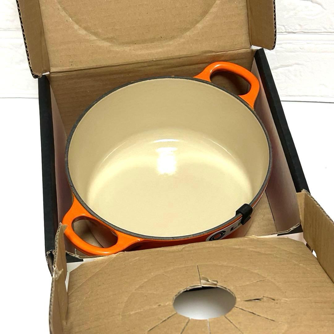 【美品】LE CREUSET ココット・ロンド　オレンジ 18cm ル・クルーゼ