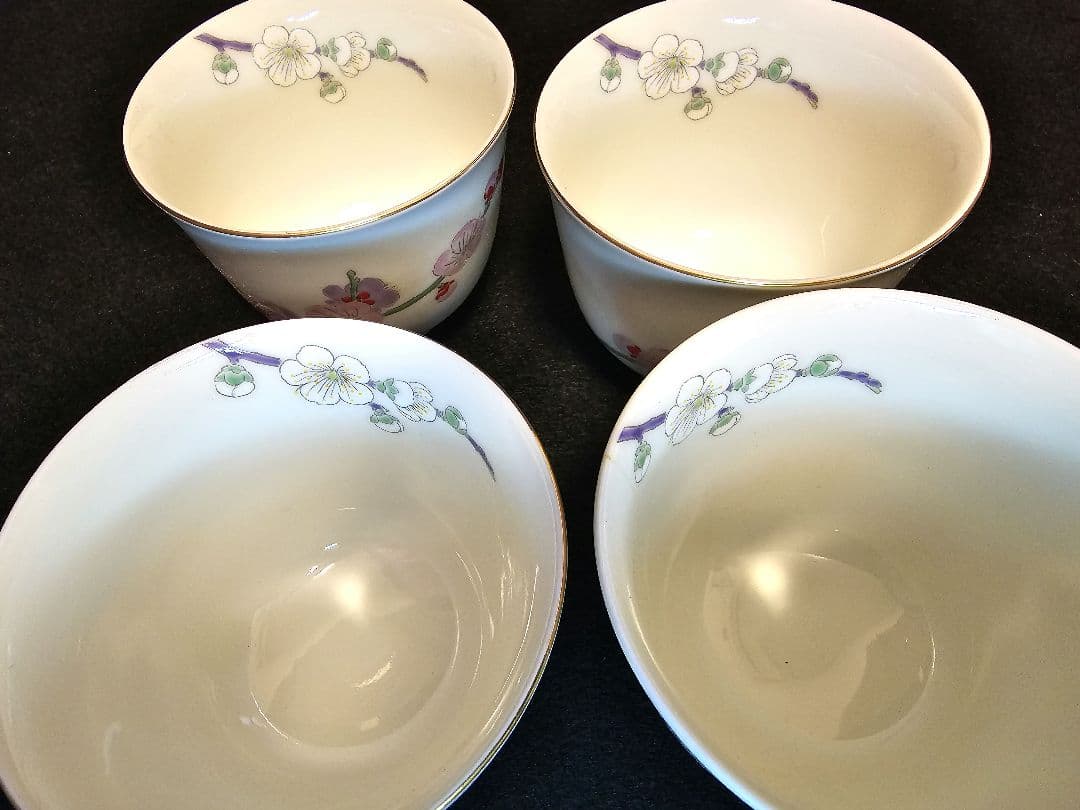 ☆深川製磁　紅白初梅　上品な急須茶器セット　未使用美品　昭和期