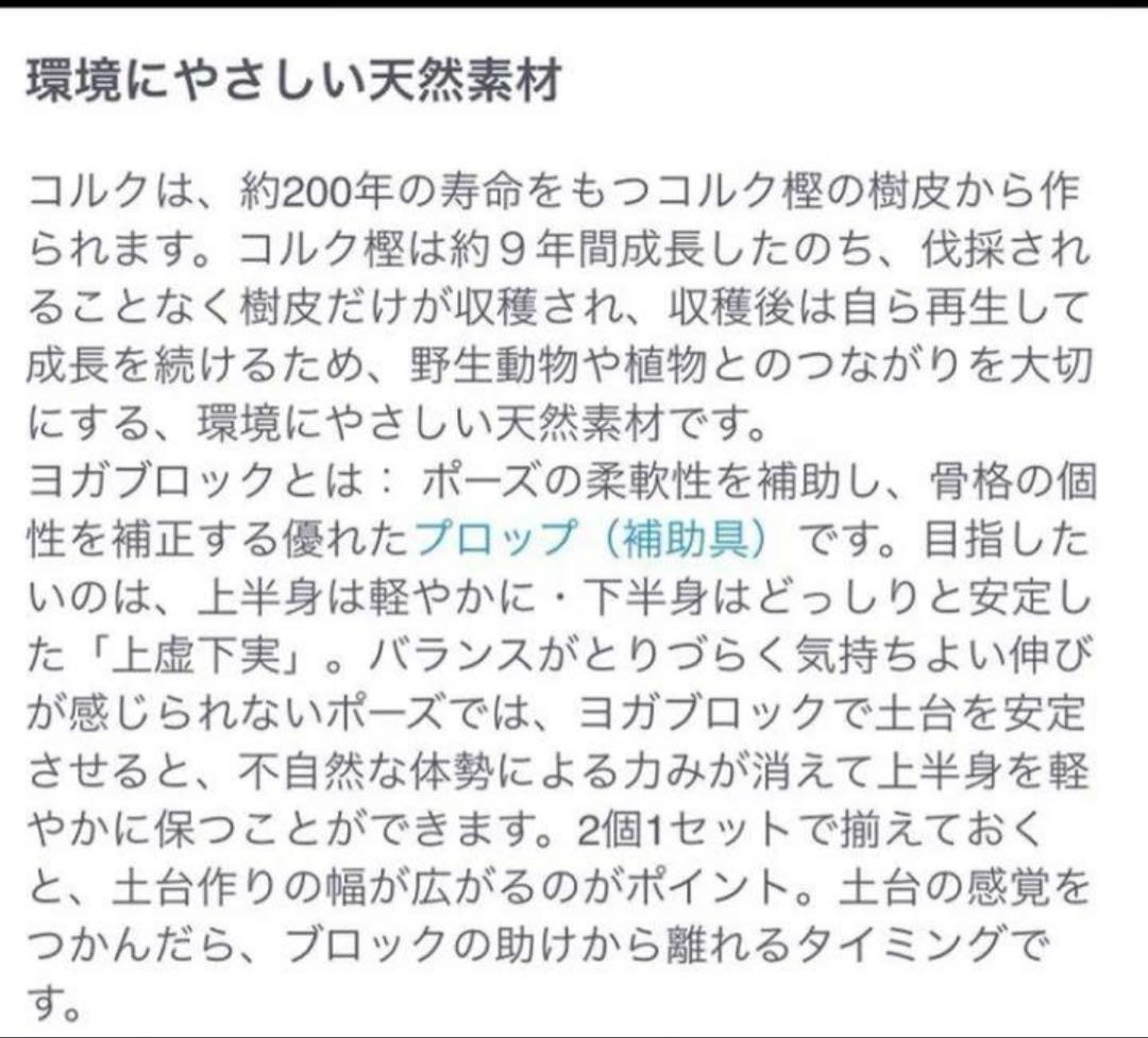 新品　Yoga works コルク ヨガブロック　Lサイズ2個セット