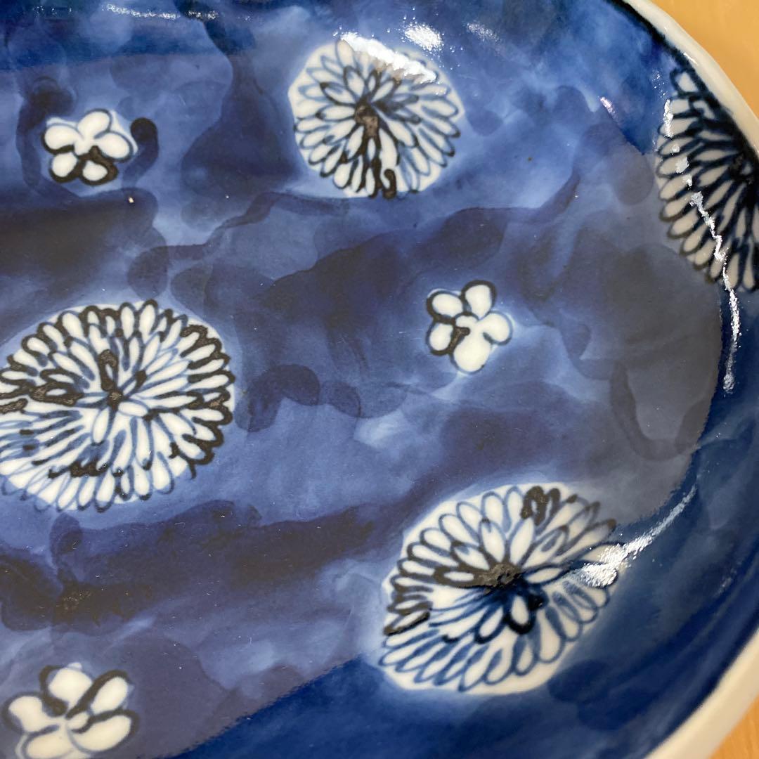 【新品】林京子　楕円鉢　ダミ菊　九谷青窯　九谷焼　廃窯→希少価値あり