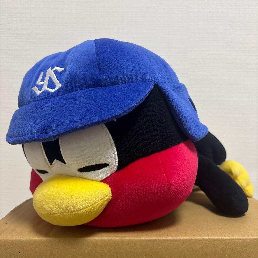 東京ヤクルトスワローズ つば九郎　 もちもちクッション 寝そべり
