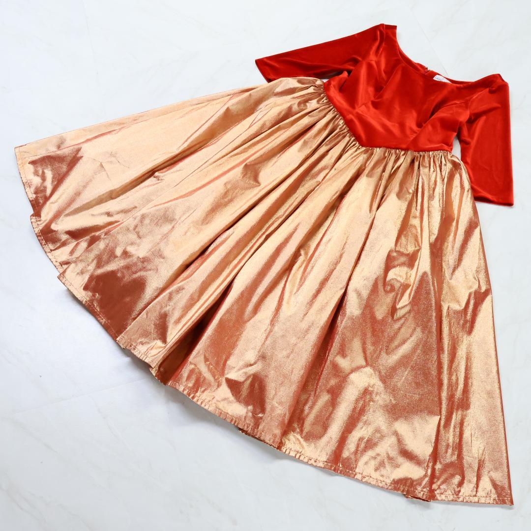 【美品 日本製 フラダンス衣装】レッド Laau Mana ワンピース ドレス