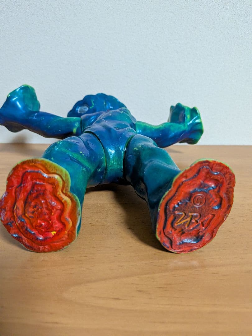 【当時もの】マルサン　ソフビ　バンデル星人　青紺　割れあり　キャプテンウルトラ