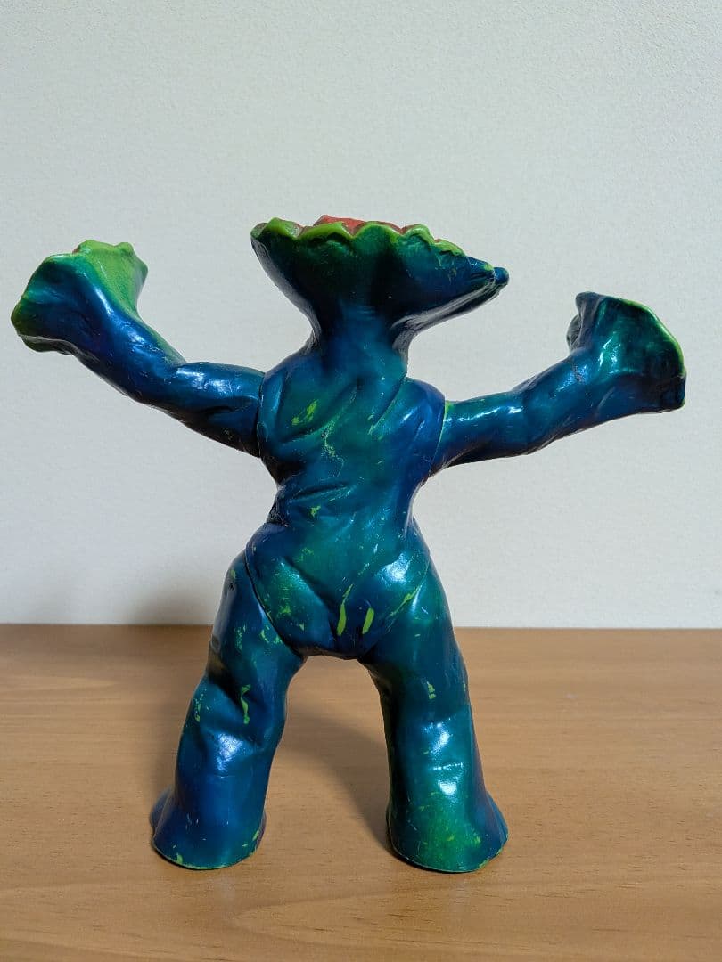【当時もの】マルサン　ソフビ　バンデル星人　青紺　割れあり　キャプテンウルトラ