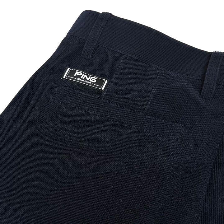 新品 ピン ゴルフ トリコットコーデュロイ ワイドテーパード パンツ 紺 M