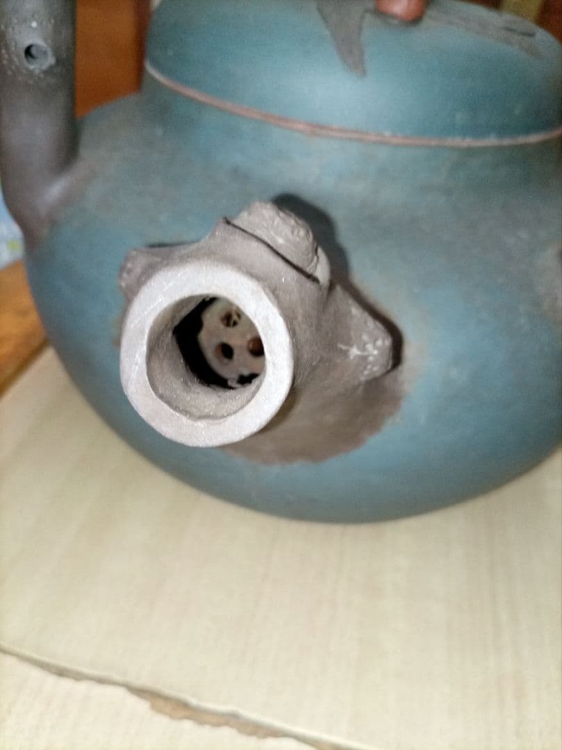青色の陶器製茶器 紫砂壺しさこ・ズシャフゥ 特大急須