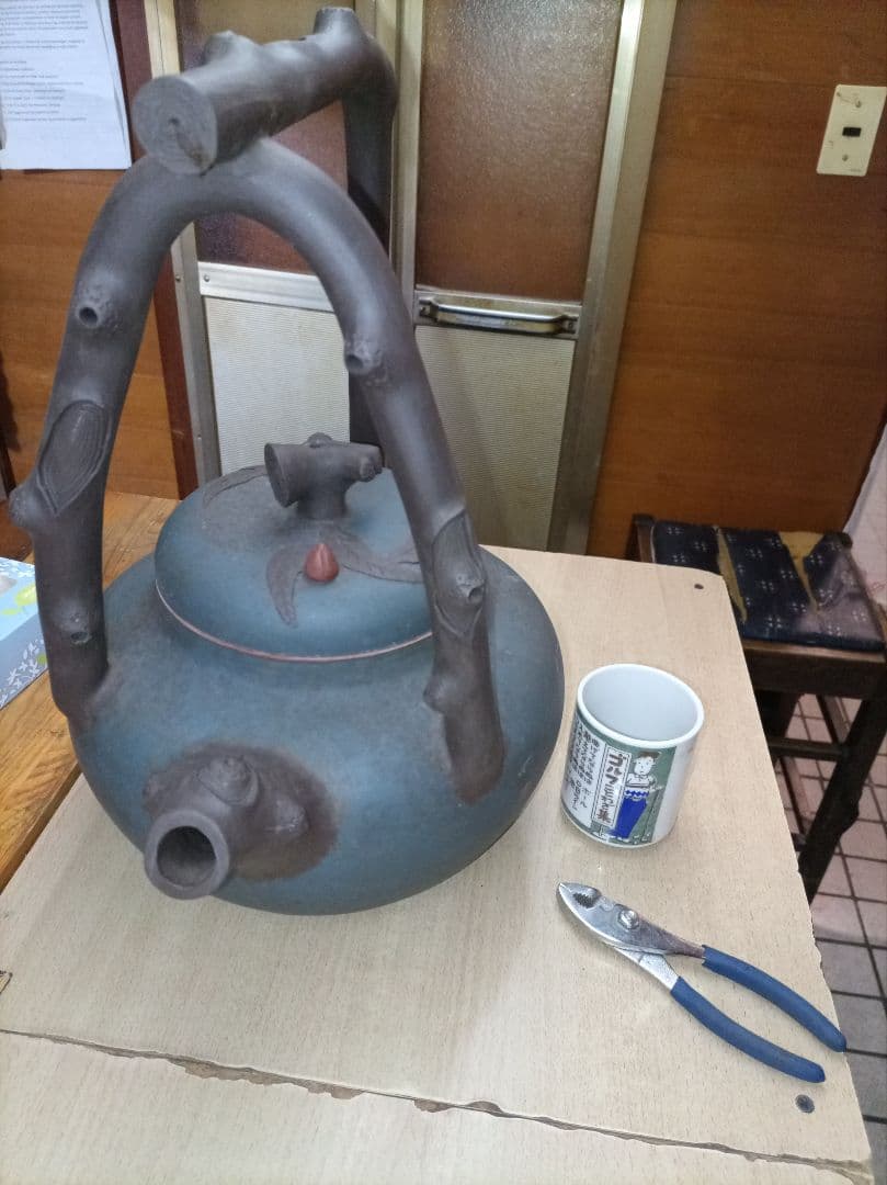 青色の陶器製茶器 紫砂壺しさこ・ズシャフゥ 特大急須