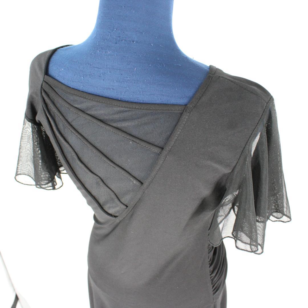 【美品 社交ダンス衣装】ワンピース ドレス leirena 黒 無地 シンプル