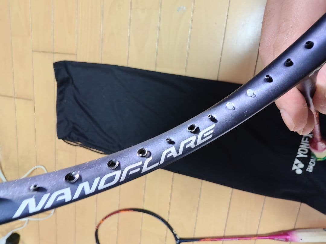 2本セット　YONEX ナノフレア700　修理ラケット　5U5