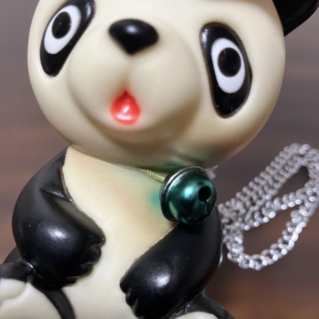 新品 パトラ　タレ目 パンダ　ソフビペンダント人形　昭和レトロ　当時物