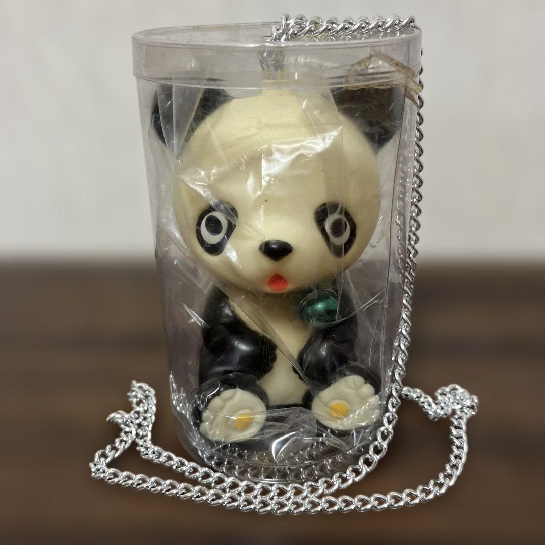 新品 パトラ　タレ目 パンダ　ソフビペンダント人形　昭和レトロ　当時物