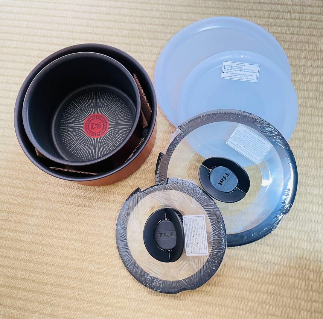 新品　ティファール　IHモーヴレッドアンリミテッド　ソースパン　6点