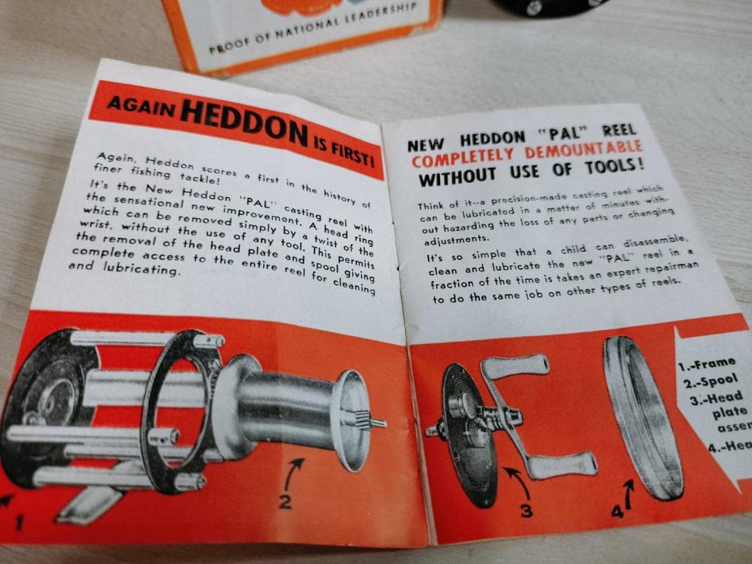 HEDDON PAL P-41 ダイレクトリール　美品　箱付　 当時物