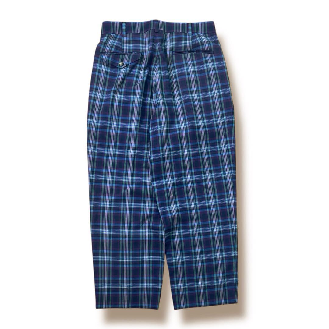 J.PRESS GOLF 2タック ギンガムチェック ワイドシルエットパンツ