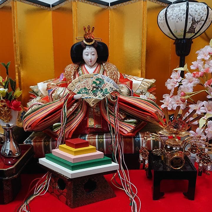 親王飾り 平安古典雛／京都西陣 菊流水鳳凰紋様 秀月 お雛様 ひな飾り 雛人形