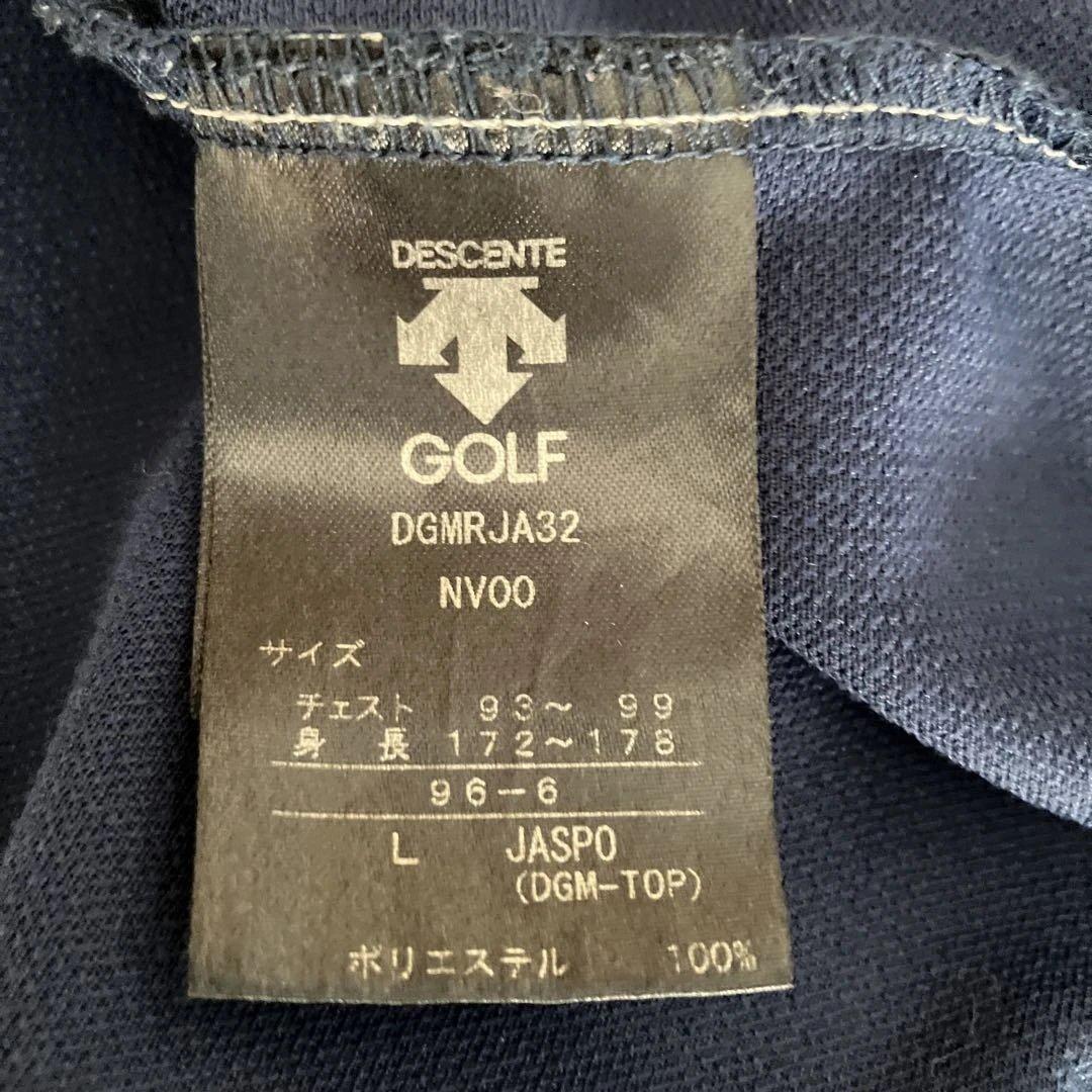 DESCENTE ゴルフ 半袖ポロシャツ L ネイビー/ホワイト