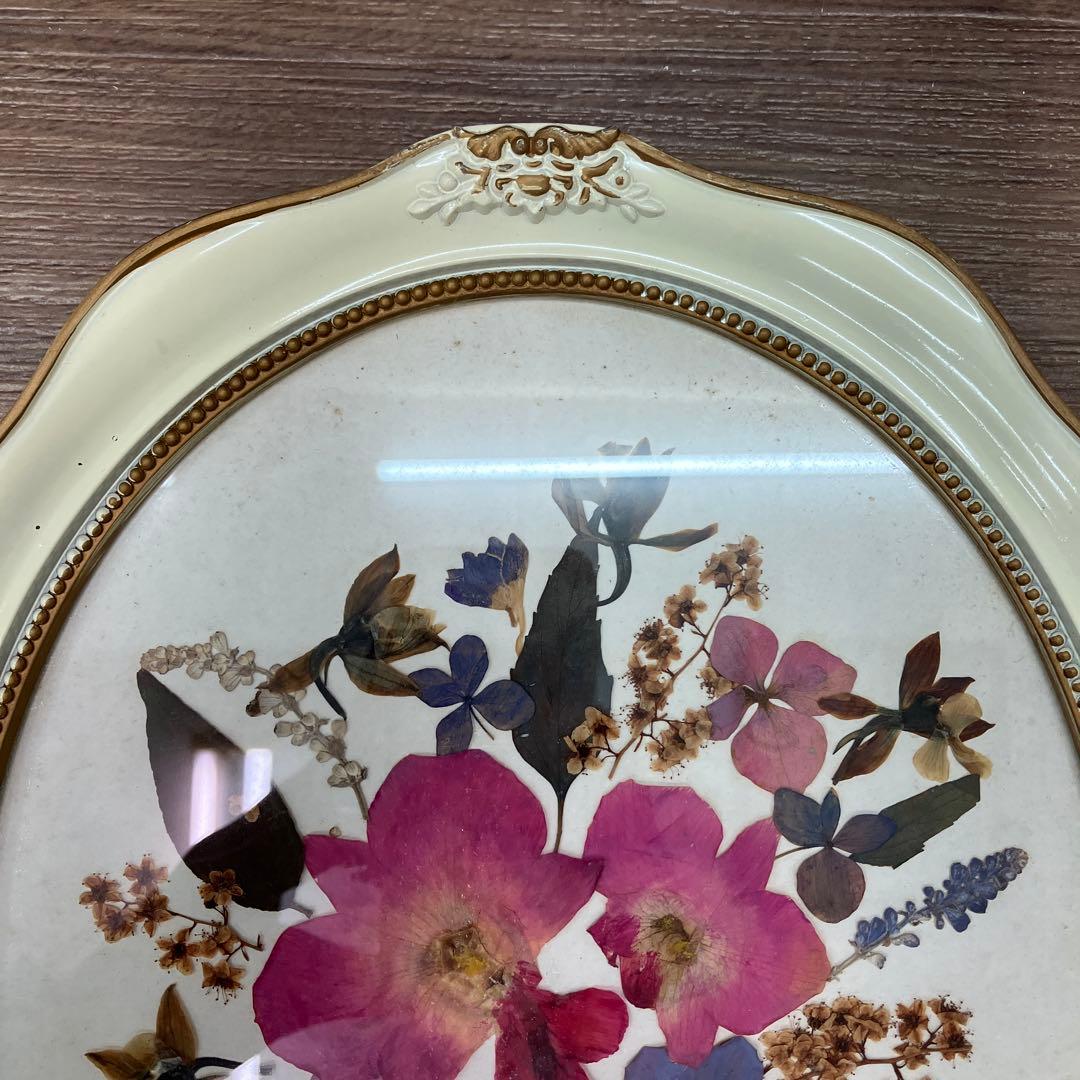 Y.Ishii 押し花アート 額装 オーバルフレーム ヴィンテージ 華やか 花