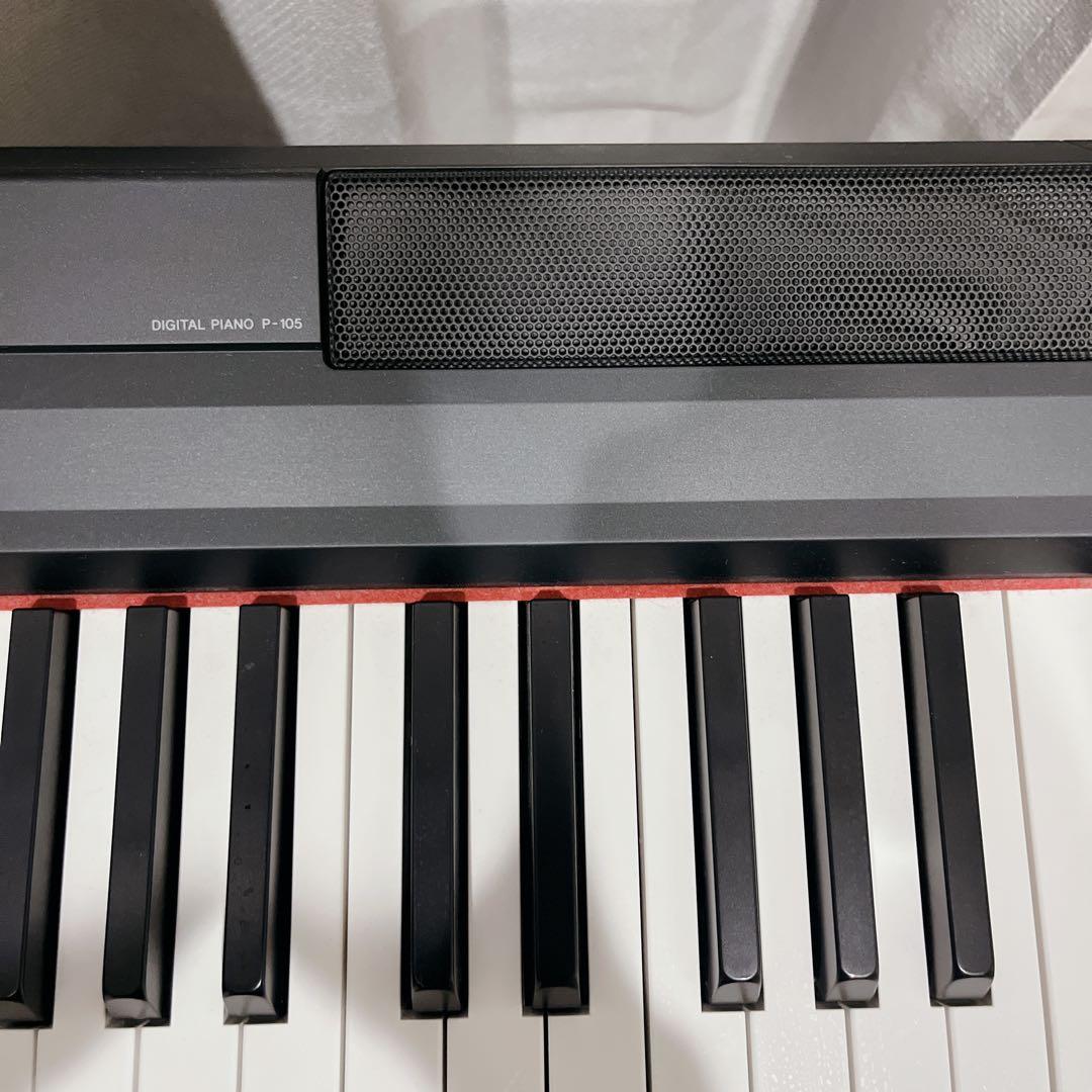 【美品】YAMAHA 電子ピアノ P-105 譜面台 スタンド フットペダル付き