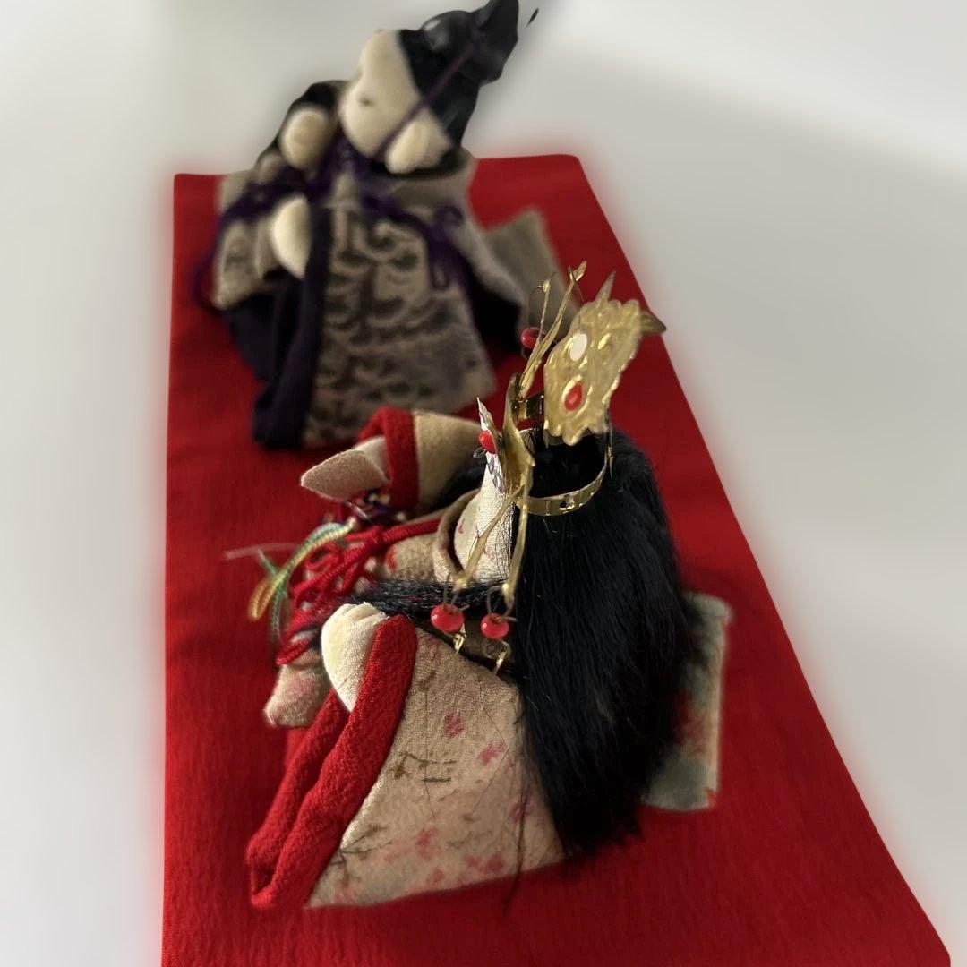 創作人形　粘土　お雛様　江戸縮緬　縮緬細工　ハンドメイド