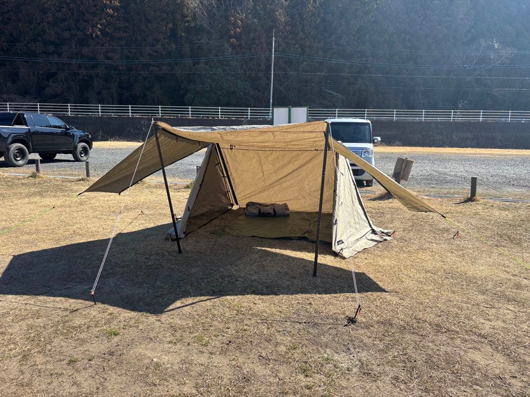 FIELD DOOR パップテント320 TC二股ポール+別売サイドフラップ