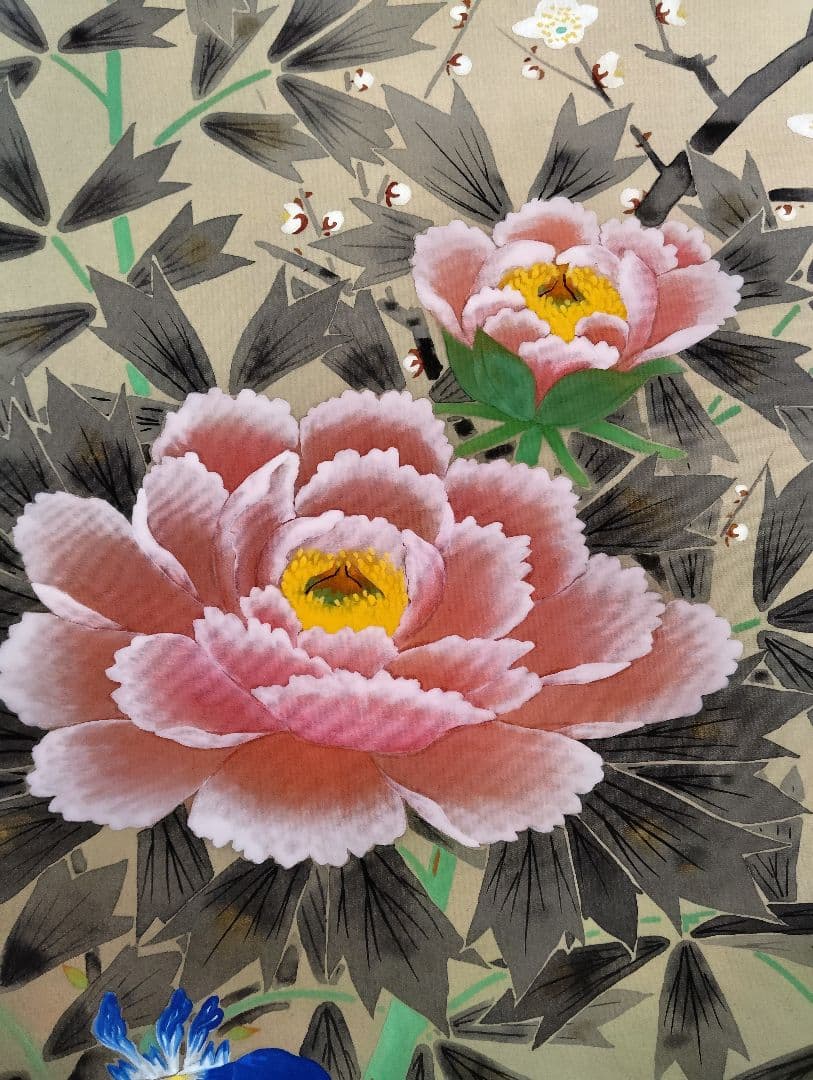 3-10　掛け軸　堤不羈　四季草花