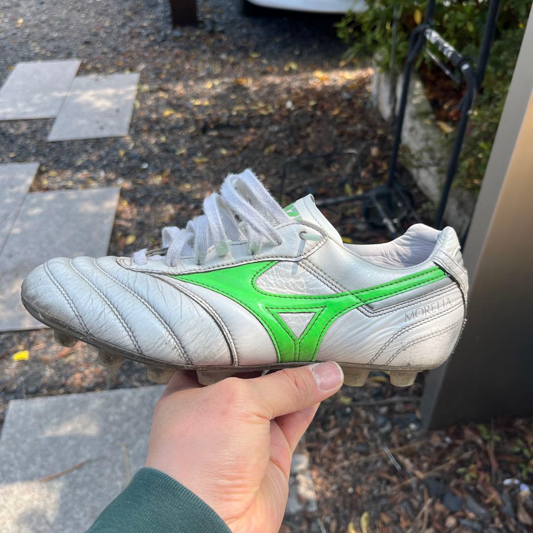 Mizuno Morelia ホワイト/グリーン サッカーシューズ