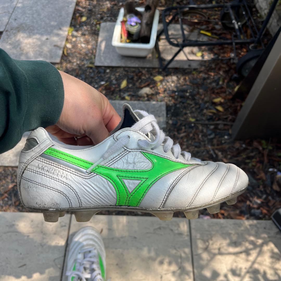 Mizuno Morelia ホワイト/グリーン サッカーシューズ