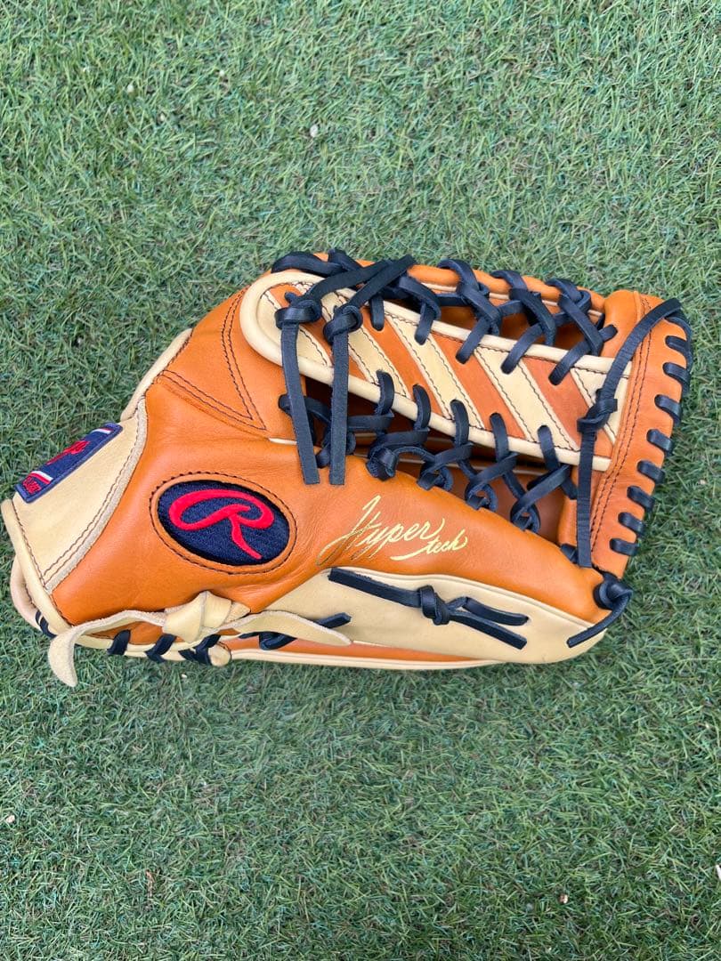 美品　ローリングス ハイパーテック 一般 軟式グローブ 外野用 右投げ　カバー付