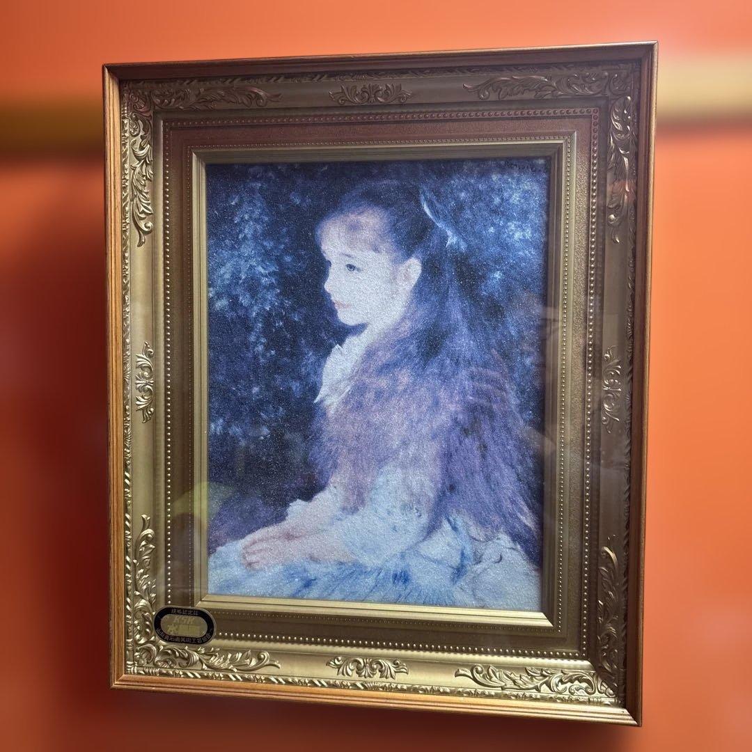 印象派人物画 金色フレーム付き