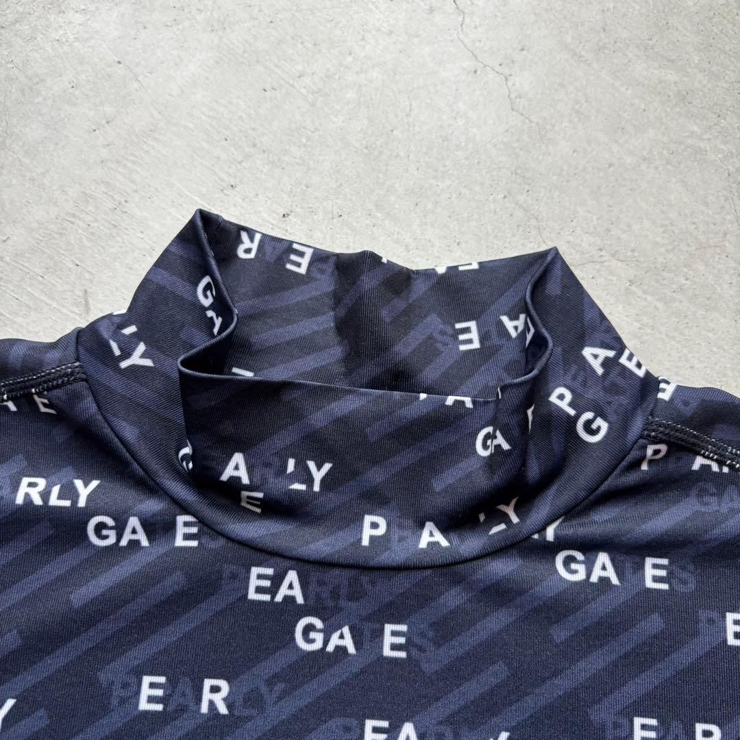 PEARLY GATES ATHL 長袖インナーモックネックシャツ ロゴ 総柄