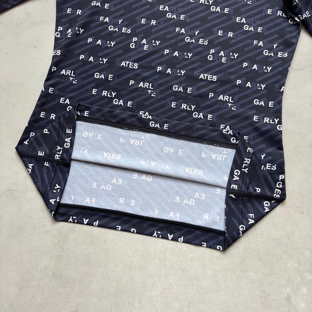 PEARLY GATES ATHL 長袖インナーモックネックシャツ ロゴ 総柄