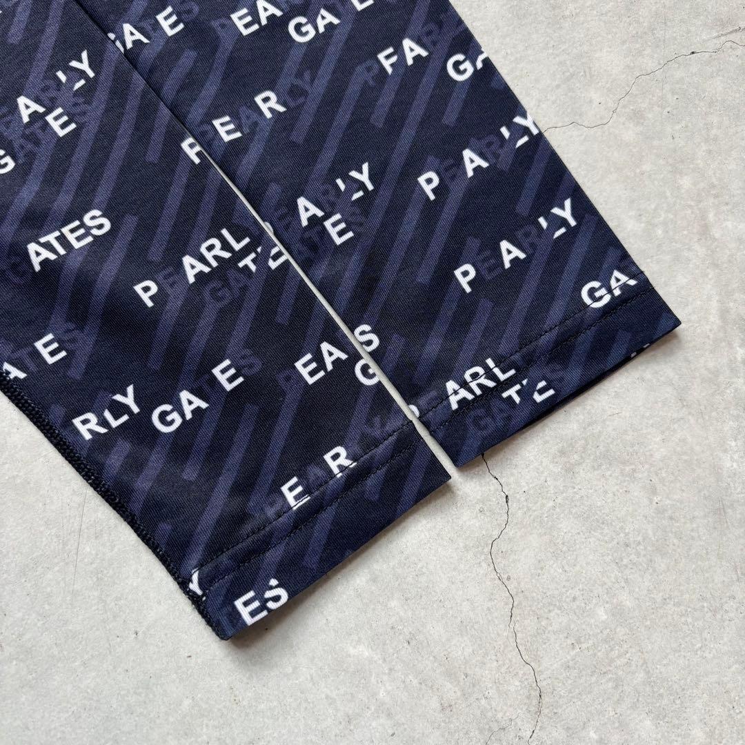 PEARLY GATES ATHL 長袖インナーモックネックシャツ ロゴ 総柄
