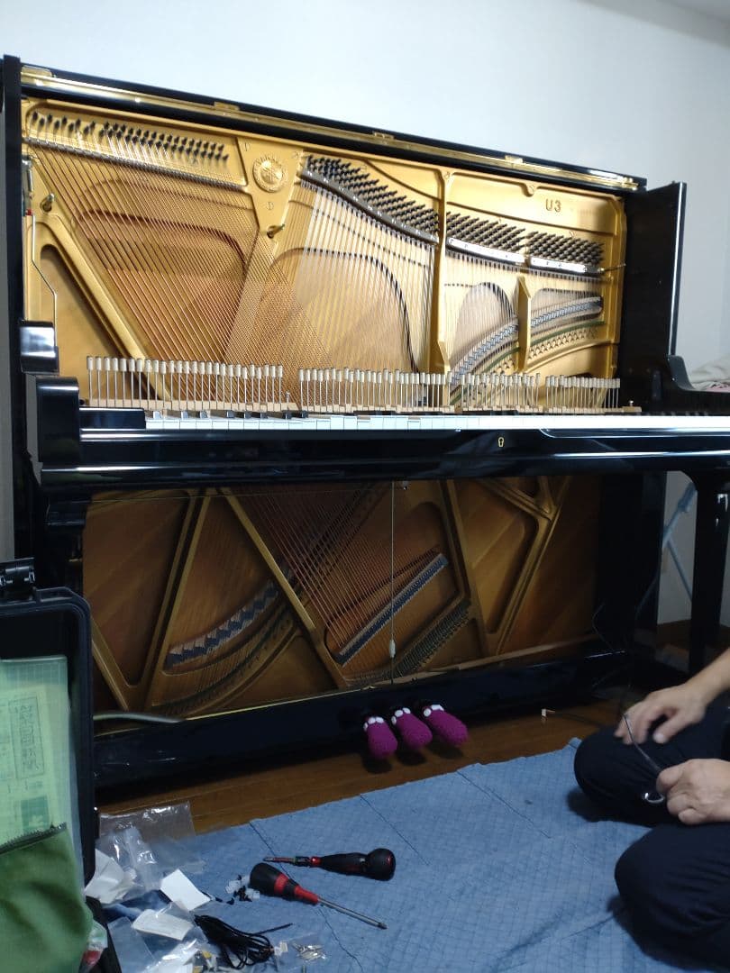 【✨️超美品✨️】【ヤマハアップライトピアノU3M】消音機能付き（後付け）
