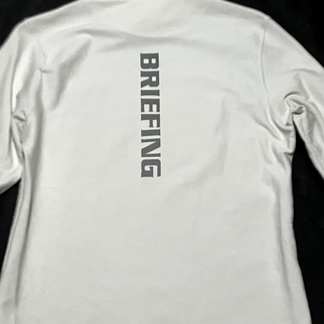 BRIEFING GOLF 長袖モックネックシャツ M ホワイト ストレッチ