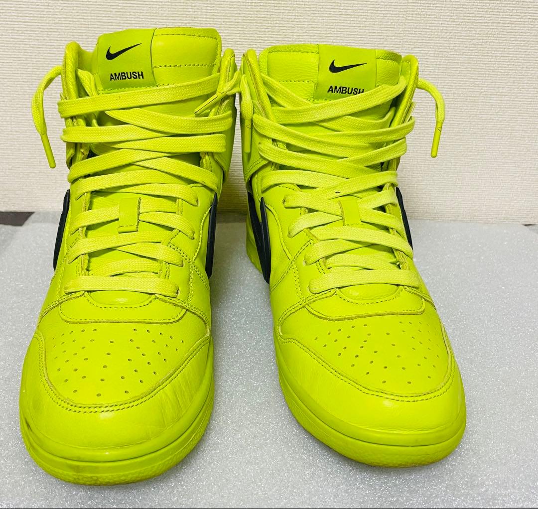 27cm☆ アンブッシュ NIKE ダンクハイ フラッシュライム スニーカー