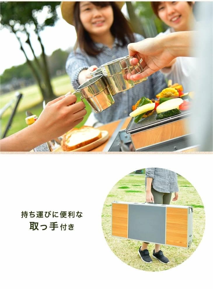 コンロ設置台付き 折りたたみ式 レジャーテーブル DN-B-01