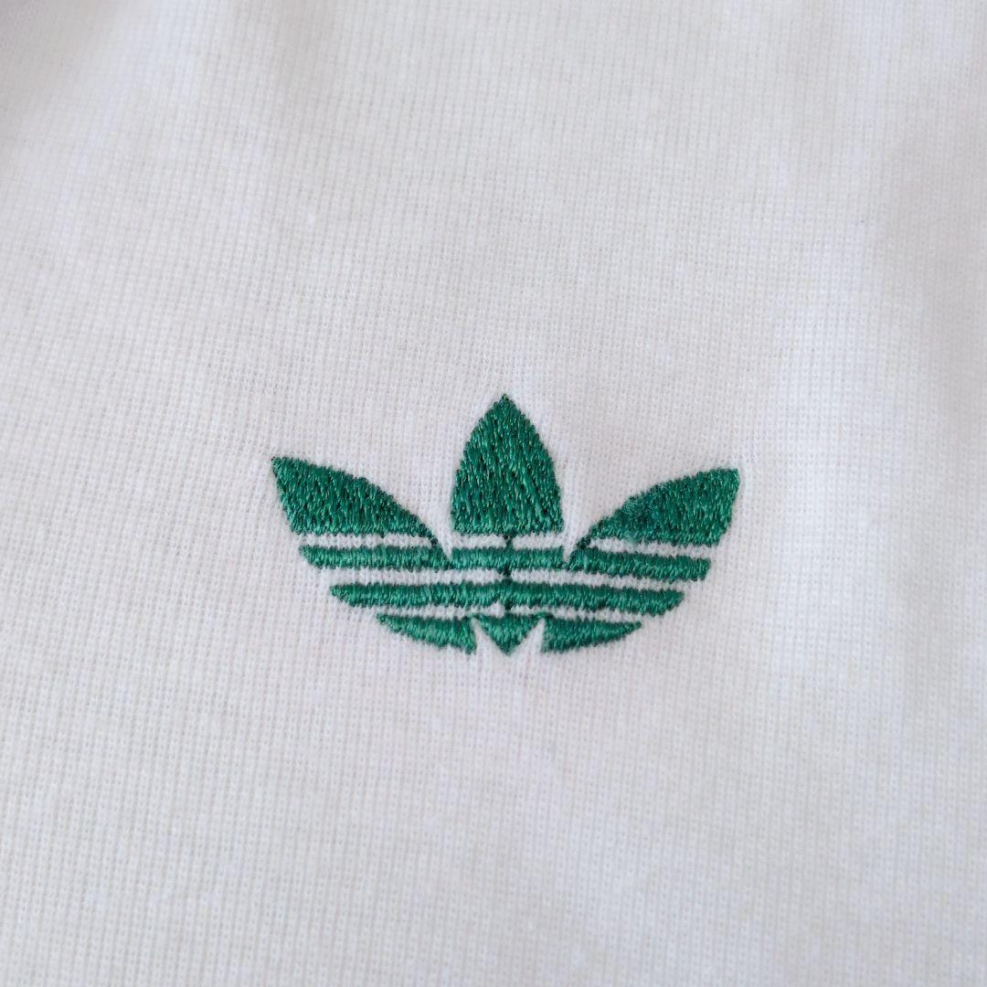 レア adidas 80sデサント製 ヴィンテージテニスポロ ホワイト×グリーン