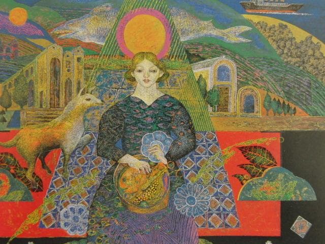 山本達郎、【航路】、希少な額装用画集画、新品高級額 額装付、状態良好