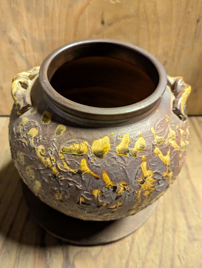 【信楽焼】花瓶　ビードロ飛ばし　8号